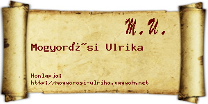 Mogyorósi Ulrika névjegykártya